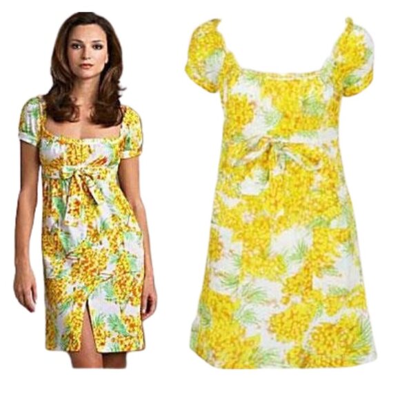 Diane Von Furstenberg Dresses & Skirts - Diane von Furstenberg DVF Aubrey Yellow Cotton Floral Dress US 4